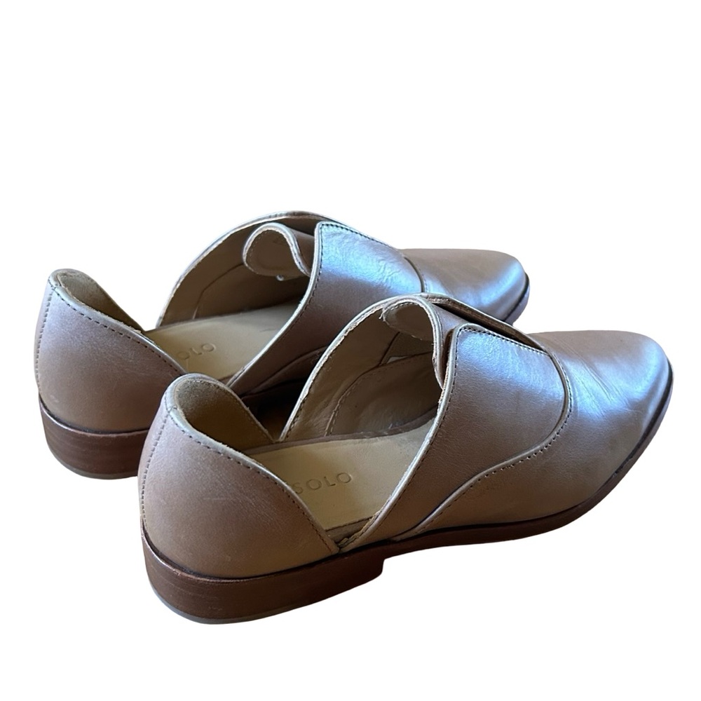 Nisolo Leather Smoking Flats Taupe Nude Beige Shoes Size 6 - Picture 4 of 14